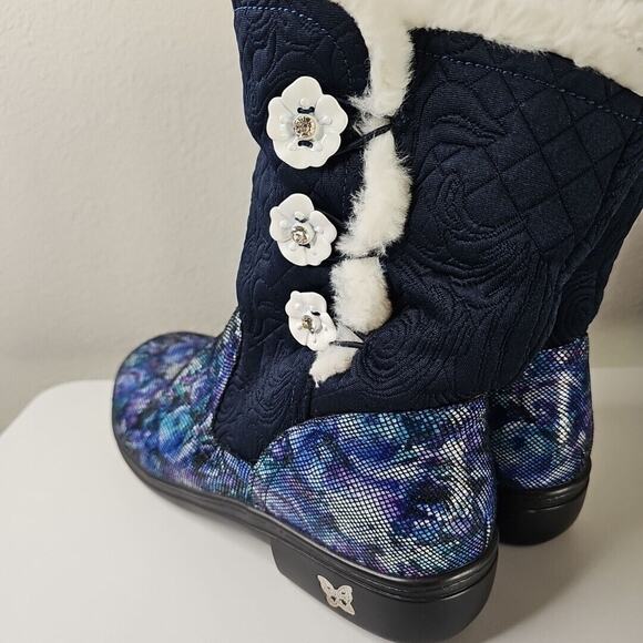 Alegria Women's Navy Blue Nanook Winter Garden Faux Fur Lined Boots Size 41 - Picture 3 of 6